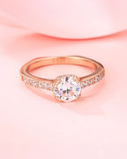 Silver Rose Radiance Solitaire Engagement Ring