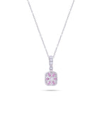 Silver Rosé Radiance Square Pendant Necklace