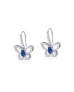 Silver Sapphire Butterfly Grace Earrings
