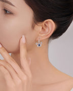 Silver Sapphire Butterfly Grace Earrings
