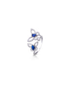 Silver Sapphire Butterfly Grace Ring