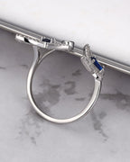 Silver Sapphire Butterfly Grace Ring