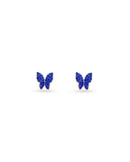 Silver Sapphire Dream Butterfly Stud Earrings