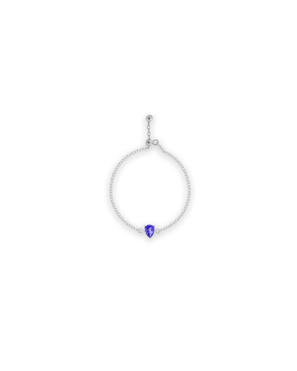 Silver Sapphire Serenity Chain Ring