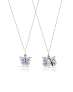 Silver Secret Message Butterfly Pendant Necklace