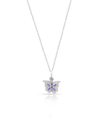 Silver Secret Message Butterfly Pendant Necklace