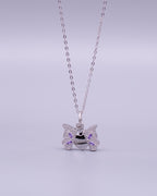 Silver Secret Message Butterfly Pendant Necklace