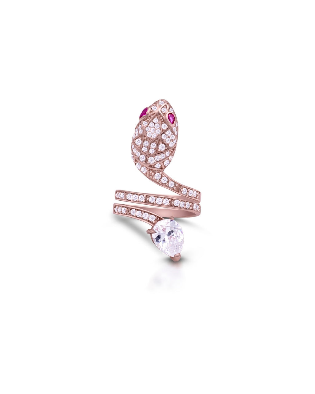 Silver Serpent Majesty Rose Gold Ring