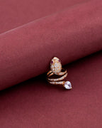 Silver Serpent Majesty Rose Gold Ring