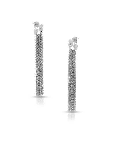 Silver Silver Cascade Tassel Earrings