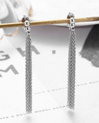 Silver Silver Cascade Tassel Earrings