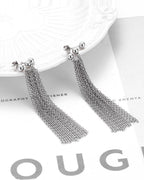 Silver Silver Cascade Tassel Earrings