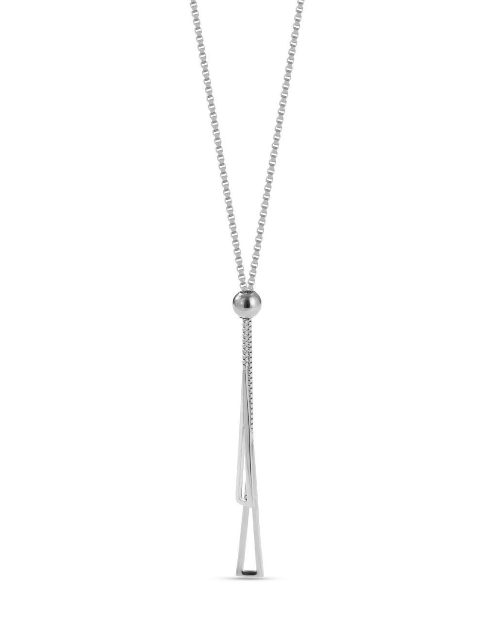 Silver Sleek Harmony Y Pendant Necklace