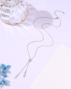 Silver Sleek Harmony Y Pendant Necklace