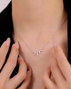 Silver Spiked Radiance Pendant Necklace