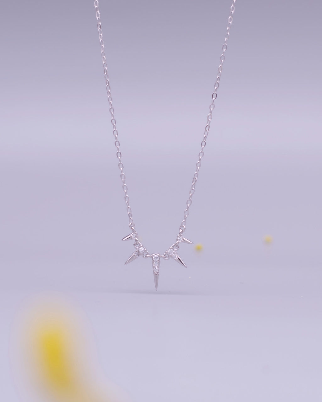 Silver Spiked Radiance Pendant Necklace