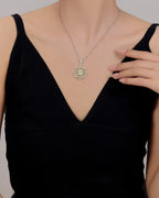 Silver Sunburst Elegance Pendant Necklace