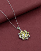 Silver Sunburst Elegance Pendant Necklace