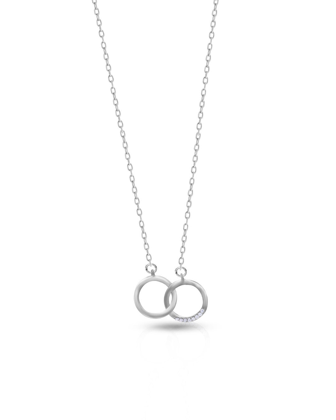 Silver Timeless Bond Interlinked Rings Pendant Necklace
