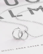 Silver Timeless Bond Interlinked Rings Pendant Necklace