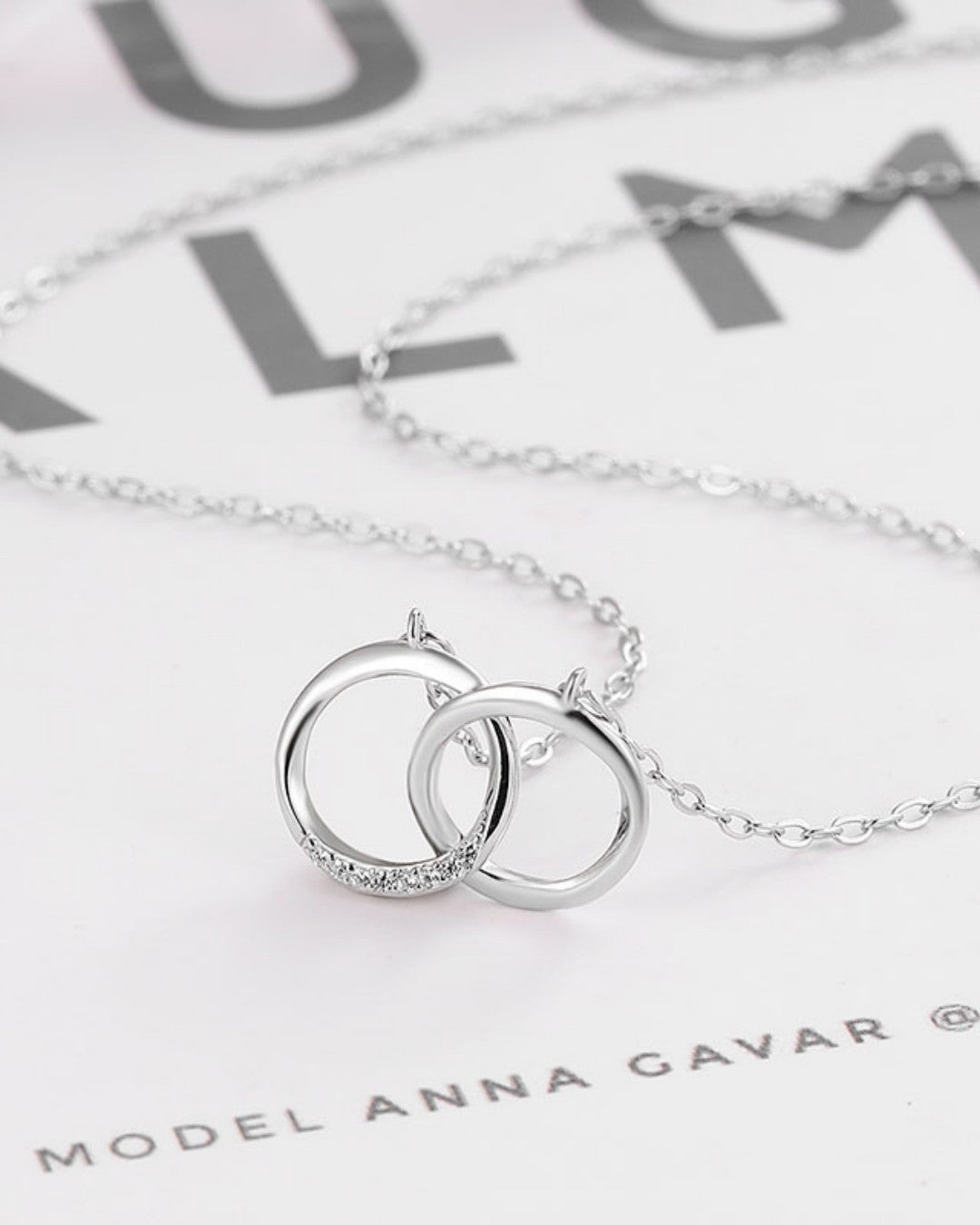 Silver Timeless Bond Interlinked Rings Pendant Necklace