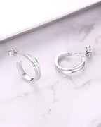 Silver Timeless Elegance Hoop Earrings