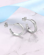 Silver Timeless Elegance Hoop Earrings