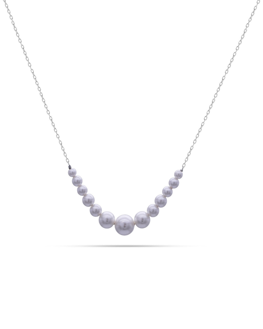 Silver Timeless Grace Pearl Pendant Necklace