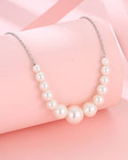 Silver Timeless Grace Pearl Pendant Necklace