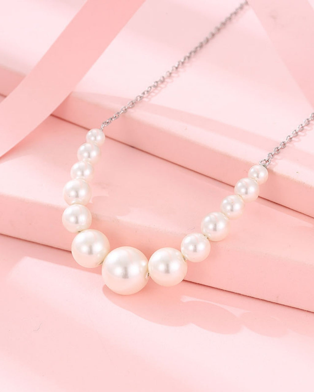 Silver Timeless Grace Pearl Pendant Necklace