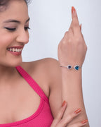 Silver Twin Hearts Bangle