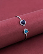 Silver Twin Hearts Bangle