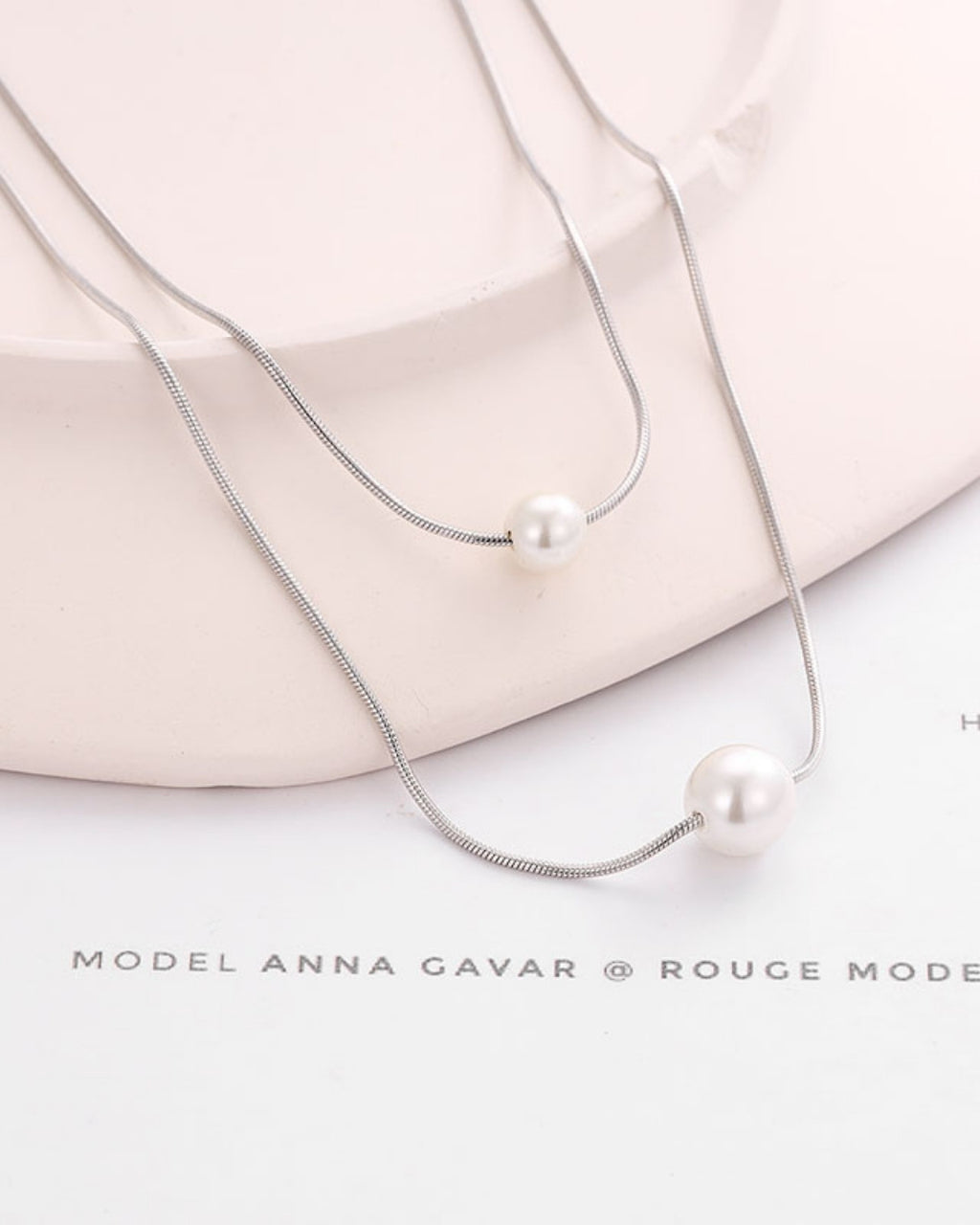 Silver Twin Pearls Harmony Pendant Necklace