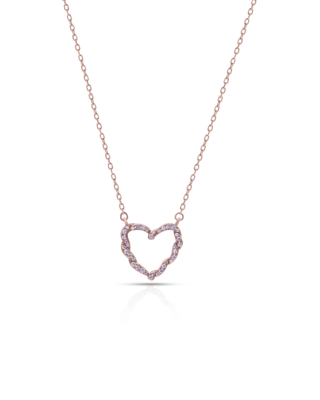 Silver Whimsical Love Heart Pendant Necklace