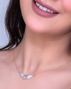 Silver Wings of Love Pendant Necklace