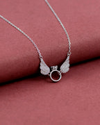 Silver Wings of Love Pendant Necklace