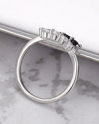 Silver Yin-Yang Harmony Dual Stone Ring