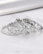Silver Zigzag Edge Bold Band Ring