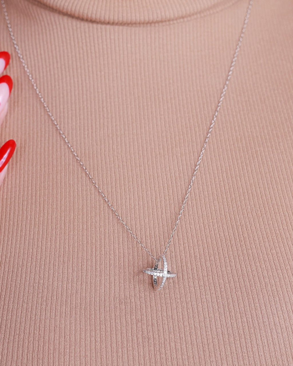 Silver Celestial Orbit Pendant Necklace