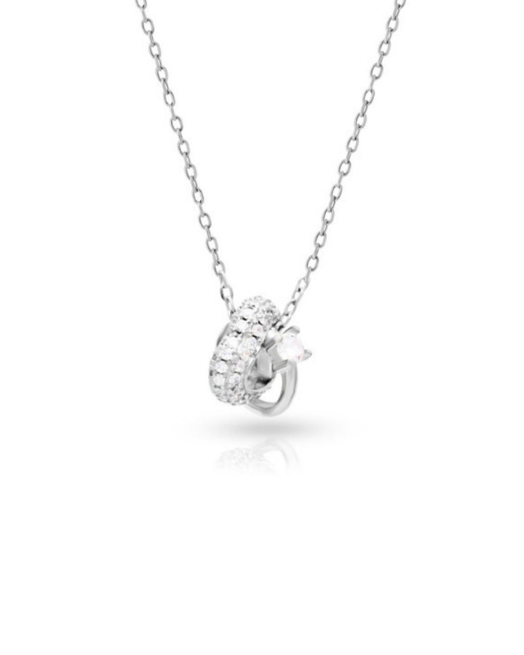 Silver Dazzle Halo Heart Pendant Necklace