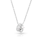 Silver Dazzle Halo Heart Pendant Necklace