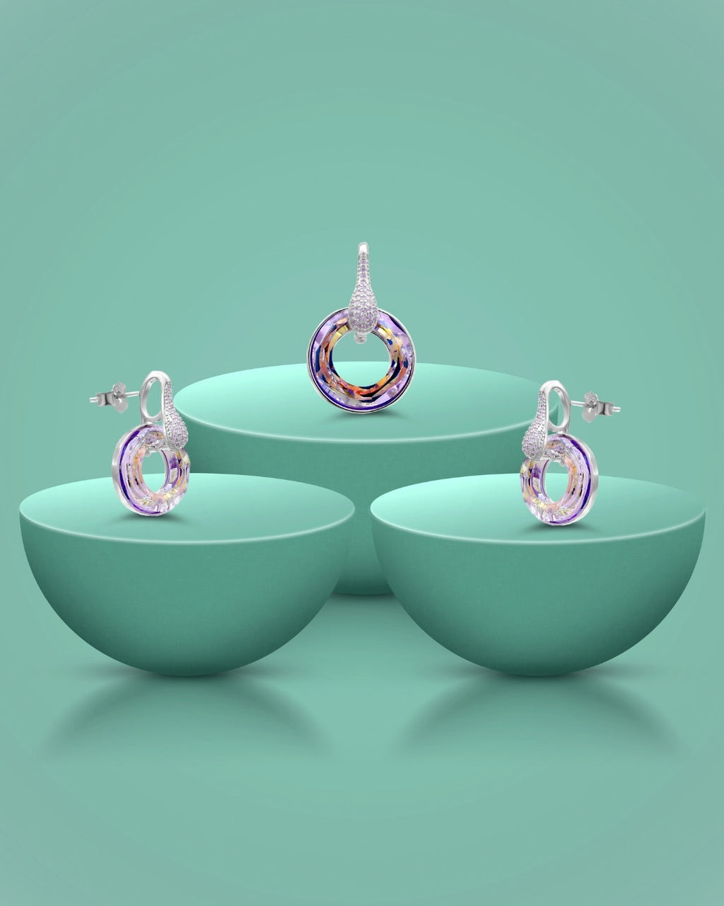 Silver Ethereal Glow Pendant Set