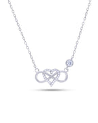 Silver Eternal Bond Infinity Heart Pendant Necklace