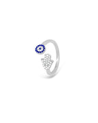 Silver Mystic Hamsa Protection Ring