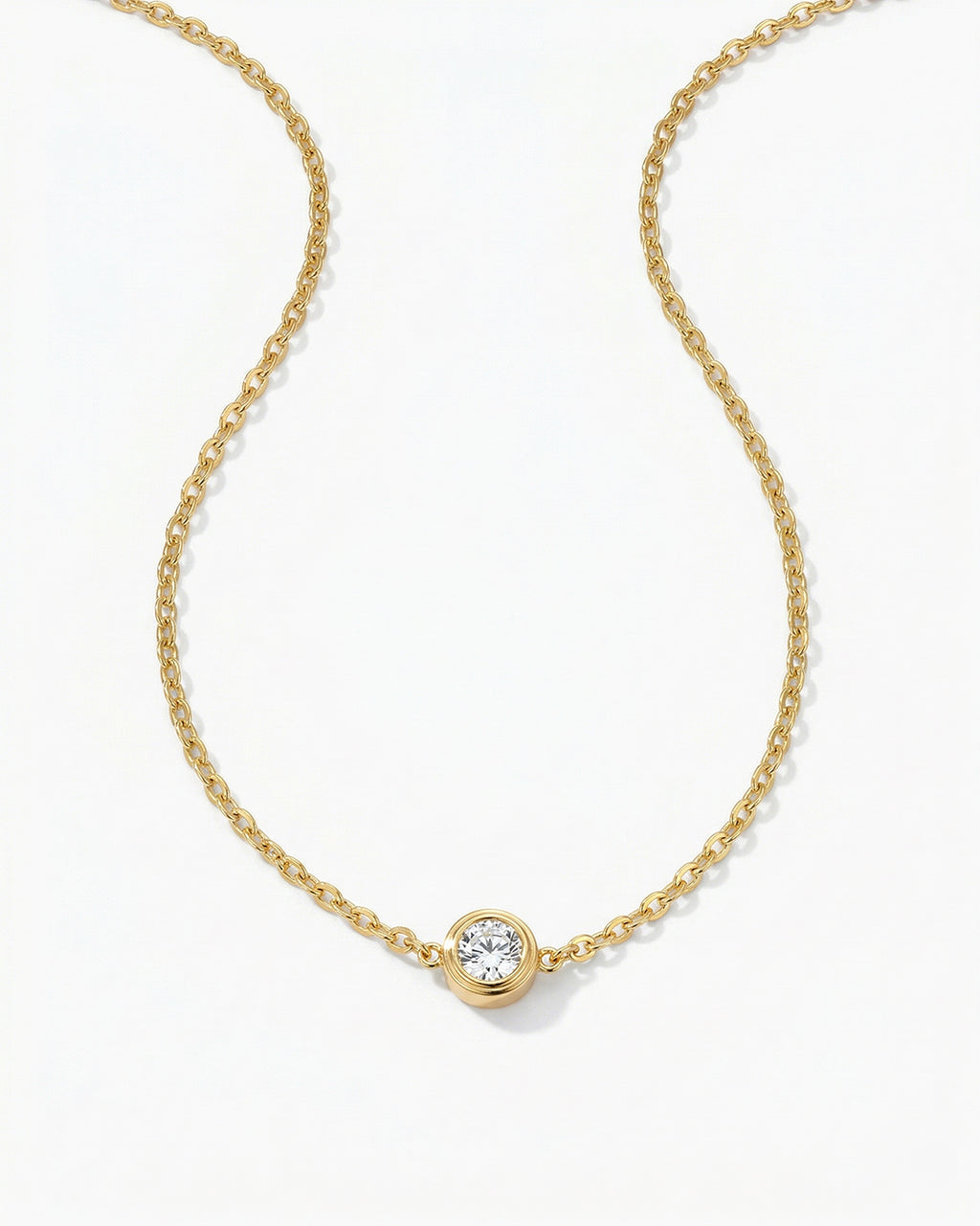 Minimal Solitaire Pendant Necklace