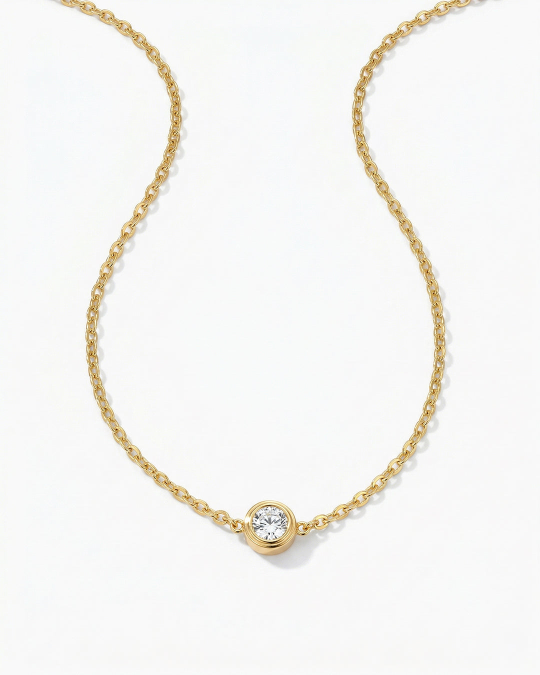 Minimal Solitaire Pendant Necklace