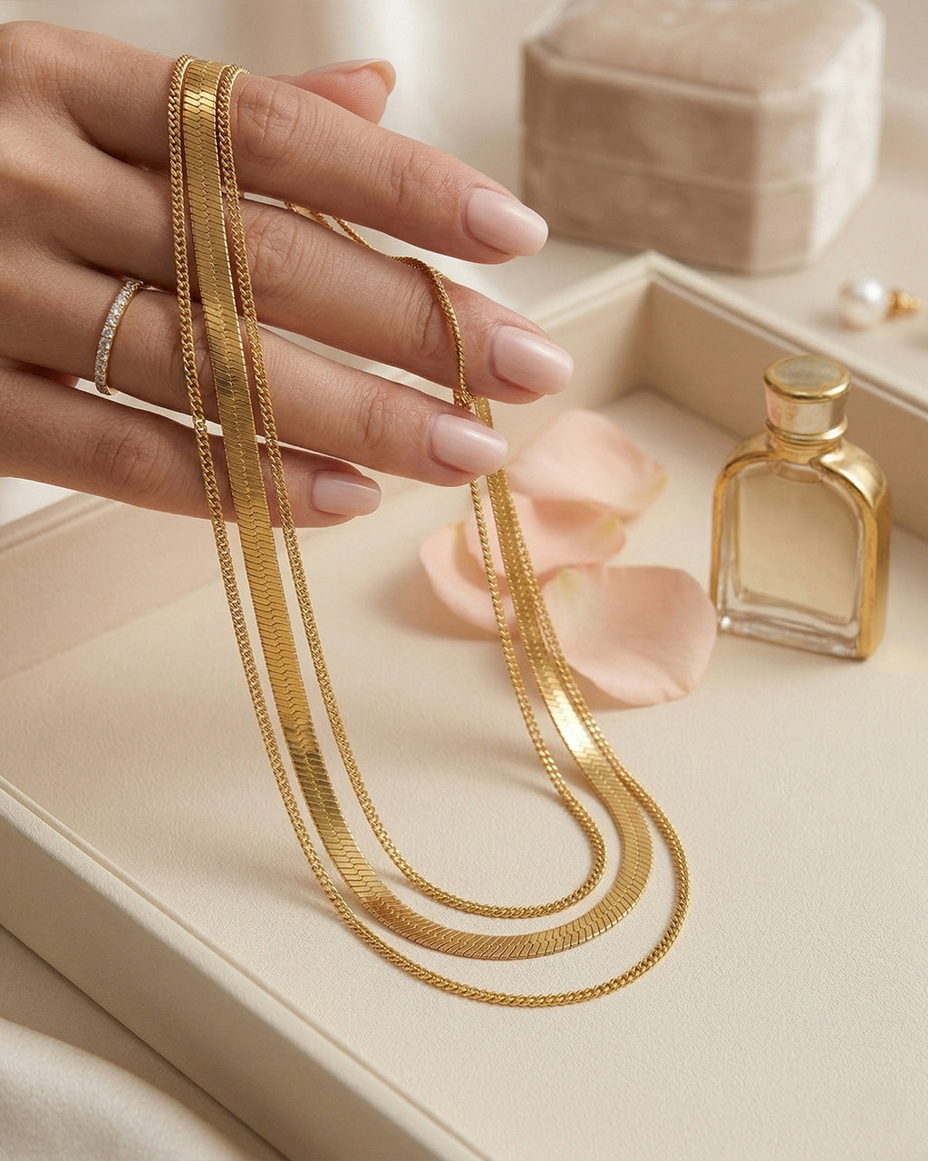 Classic Herringbone Chain Necklace
