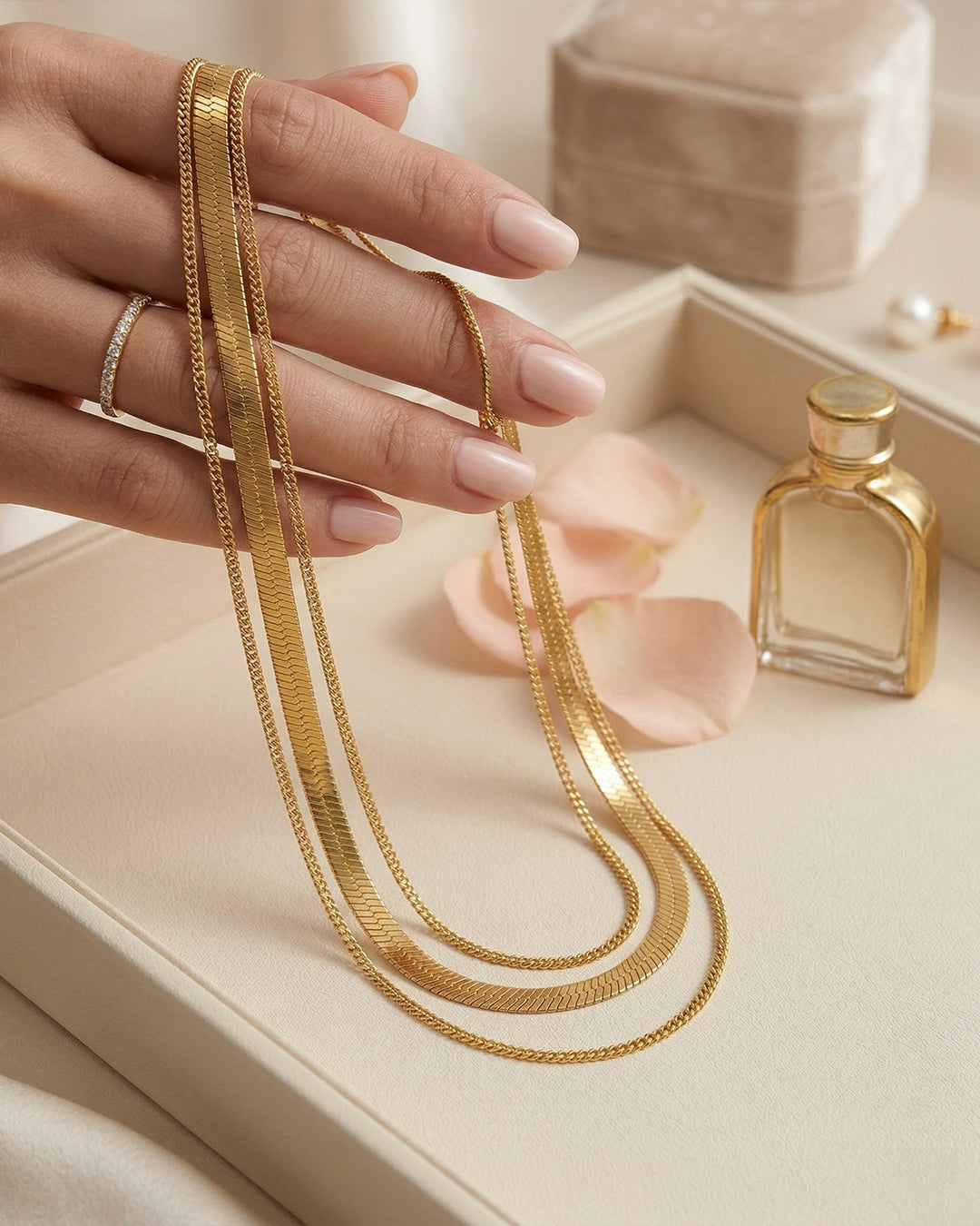 Classic Herringbone Chain Necklace