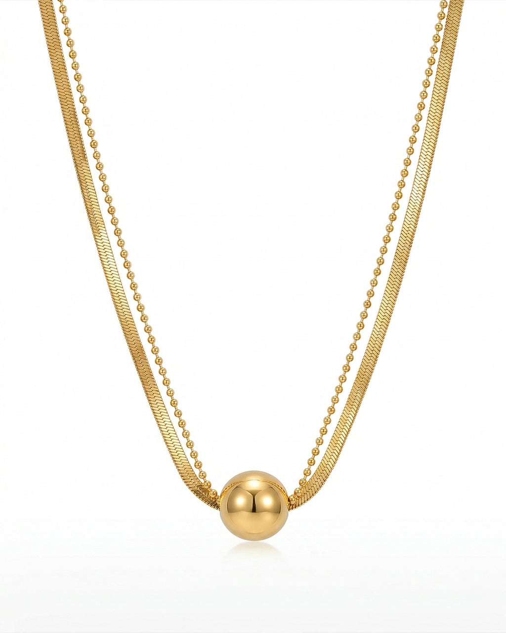 Layered Bead Chain Necklace