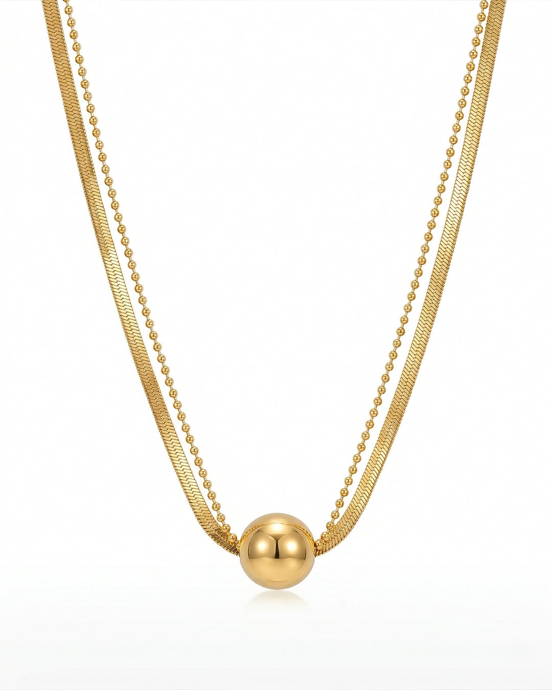 Layered Bead Chain Necklace